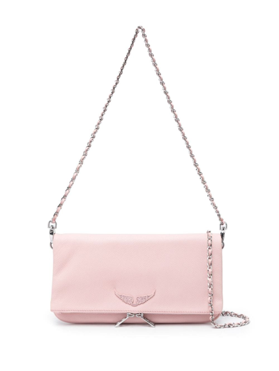 Shop Zadig & Voltaire Rock Leather Crossbody Bag In Pink
