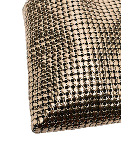 Shop Rabanne Square Pixel Metallic-mesh Shoulder Bag In Gold