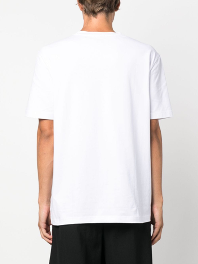 Shop Hugo Boss Logo-print Stretch-cotton T-shirt In White