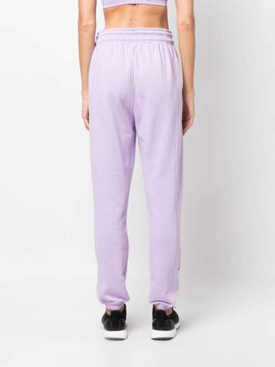 Shop Adidas By Stella Mccartney Logo-print Organic-cotton Track Pants In Purple