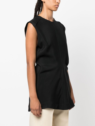 Studio Nicholson Garda Gathered Tank Top In Black