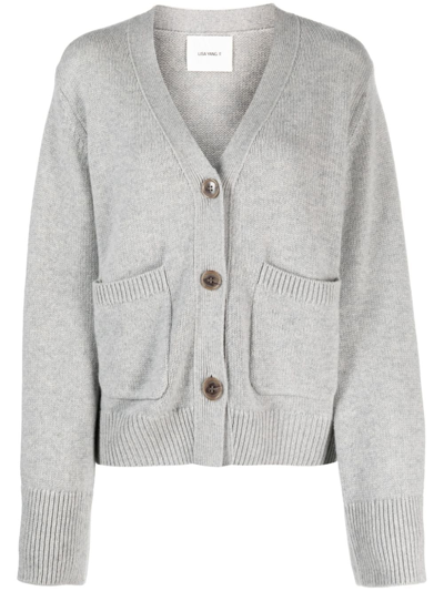 Lisa Yang V-neck Cashmere Cardigan In Grey