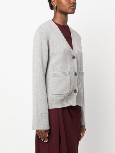 Lisa Yang V-neck Cashmere Cardigan In Grey