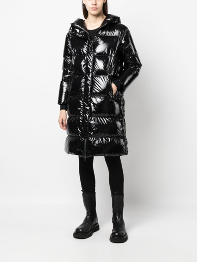 Herno Laminar Hooded Padded Coat In Black