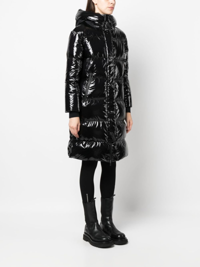 Herno Laminar Hooded Padded Coat In Black
