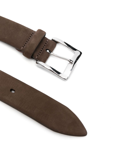 Shop Moorer Buckle-fastening Leather Belt In Brown