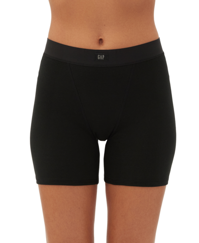 Shop Gap Body Women's Logo Comfort High-waist Shorts Gpw01070 In True Black