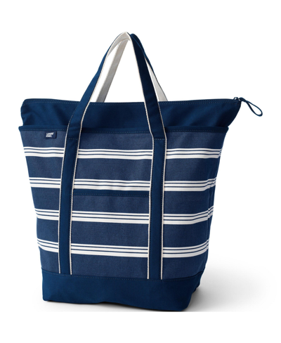 Lands' End Medium Print Canvas Tote Bag