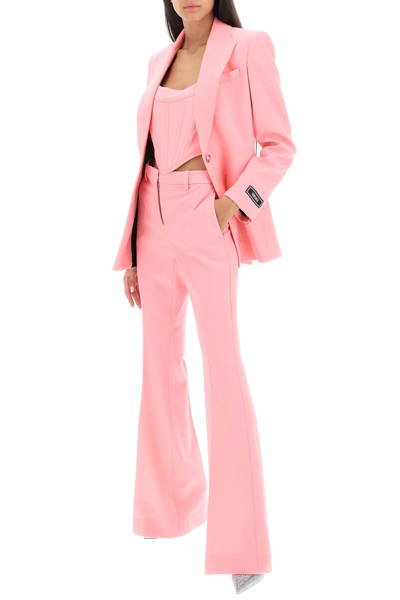 Shop Versace Monogram Corset Top In Pink
