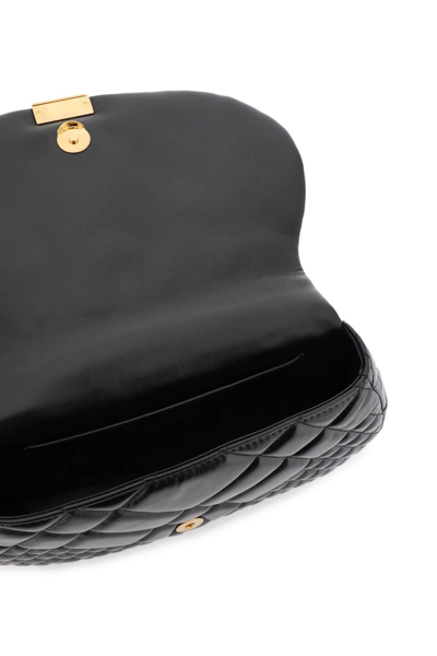 Shop Versace 'greca Goddess' Shoulder Bag In Black