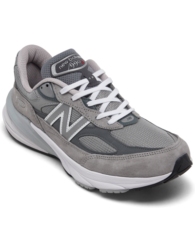 New Balance Grey Low Top Sneakers With Logo Detail In Suede And Tech Fabric Man In Cool Gray