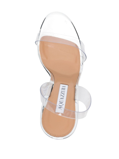 Shop Aquazzura So Nude Plexi 105mm Slingback Sandals In Silber