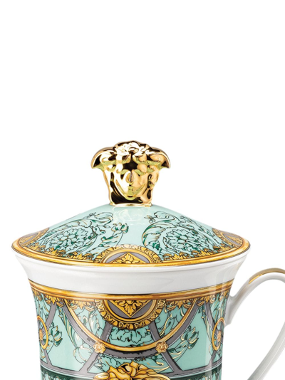 Versace Scala Palazzo Porcelain Lid Mug In Mehrfarbig