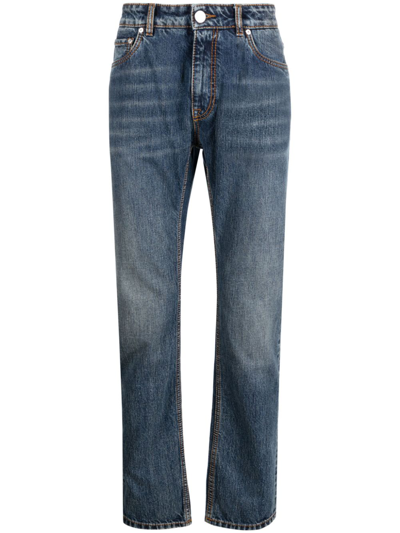 Etro Streamlined Low-rise Skinny Trousers In Blau