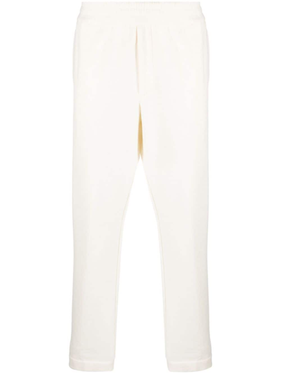 Shop Z Zegna Elasticated-waistband Slim-cut Trousers In Weiss