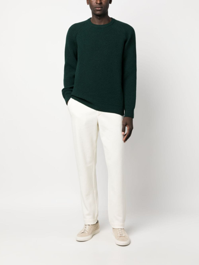 Z Zegna Elasticated-waistband Slim-cut Trousers In Weiss