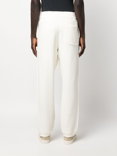 Z Zegna Elasticated-waistband Slim-cut Trousers In Weiss