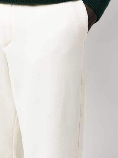 Z Zegna Elasticated-waistband Slim-cut Trousers In Weiss