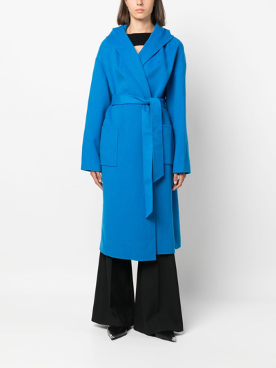 Shop Diane Von Furstenberg Felted Wool Long Coat In Blue