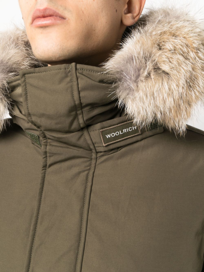Shop Woolrich Hooded Padded Parka In Green
