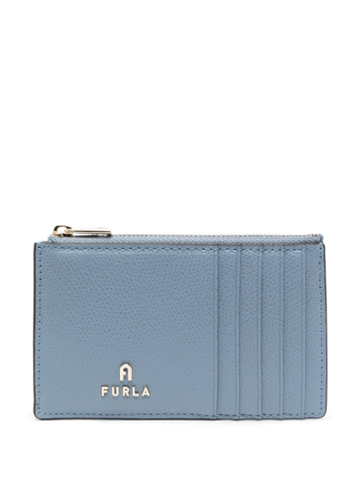 Shop Furla Logo-plaque Leather Wallet In Blue