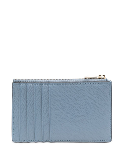 Furla Logo-plaque Leather Wallet In Blue