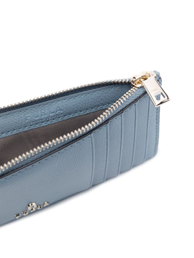 Furla Logo-plaque Leather Wallet In Blue