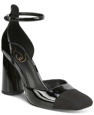 Shop Sam Edelman Women's Cristine Cap-toe Two-piece Pumps In Black