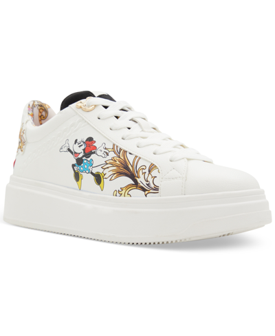 Shop Aldo X Disney Women's D100 Graphic Lace-up Low-top Sneakers In White Mickey