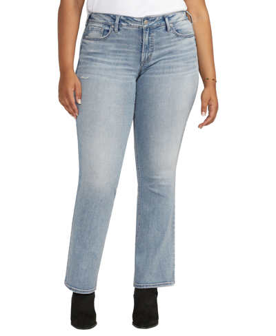 Shop Silver Jeans Co. Plus Size Britt Low Rise Curvy Fit Slim Bootcut Jeans In Indigo