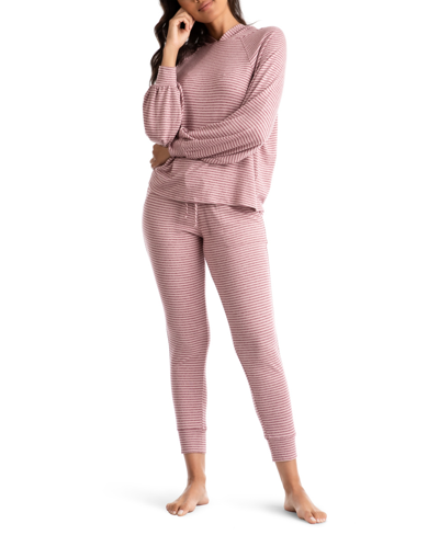 Shop Midnight Bakery Women's Juno Hacci 2 Piece Pajama Set In Pink Wine