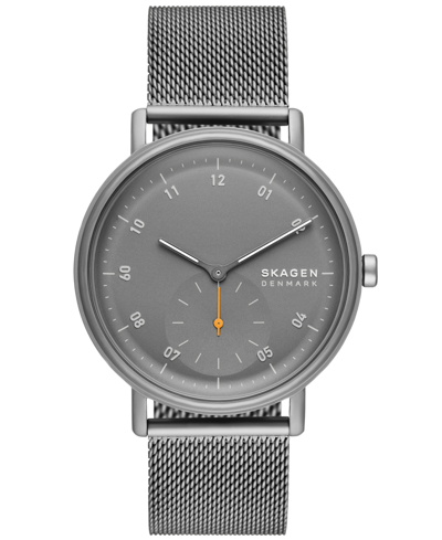 Shop Skagen Men's Kuppel Quartz Three Hand Gray Stainless Steel Watch, 44mm