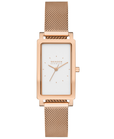 Shop Skagen Women's Hagen Quartz Three Hand Rose Gold-tone Stainless Steel Watch, 22mm