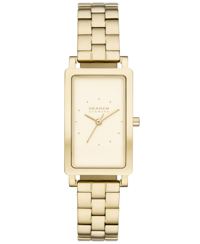 Skagen Women's Hagen Quartz Three Hand Gold-tone Stainless Steel Watch, 22mm In Gold