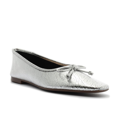 Schutz Arissa Snake-print Ballet Flats In Silver