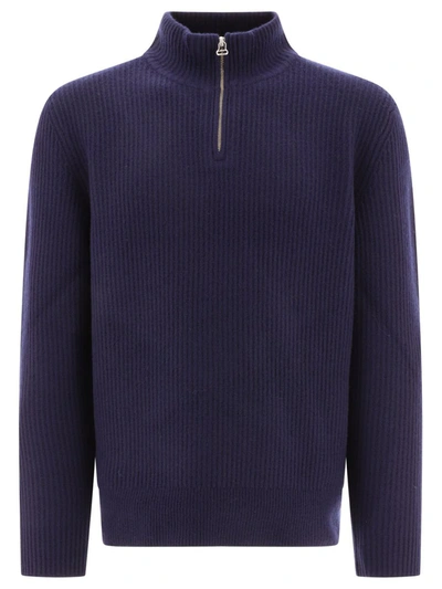 Shop Apc A.p.c. "alex" Sweater In Blue