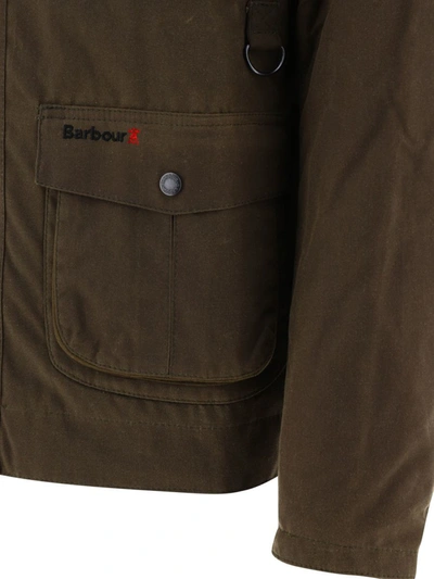 Shop Barbour "burden" Waxed Jacket In Green