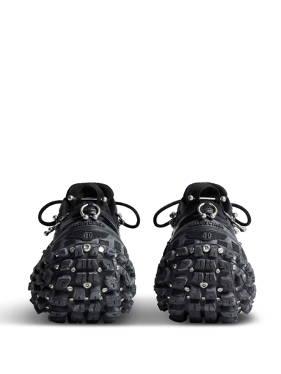 Shop Balenciaga Bouncer Screw Piercing Embellished Sneakers In Black