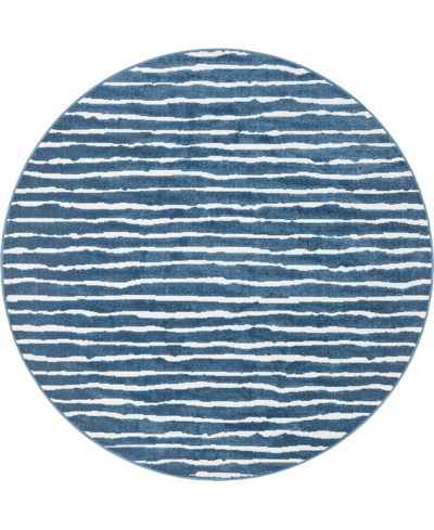 Shop Sabrina Soto Closeout!  Outdoor Ola 8' X 8' Round Area Rug In Blue