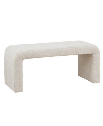Shop Ink+ivy Steve 42" Wide Fabric Boucle Waterfall Bench In Cream