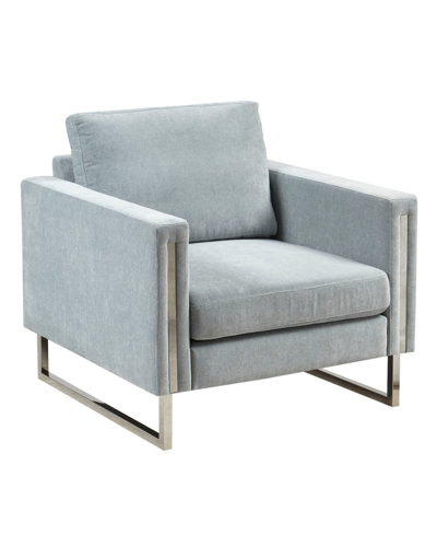 Shop Ink+ivy Madden 33" Wide Upholstered Metal Base Accent Lounge Chair In Seafoam