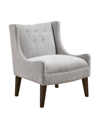 Shop Madison Park Malabar 27.5" Wide Fabric Upholstered Accent Chair In Gray