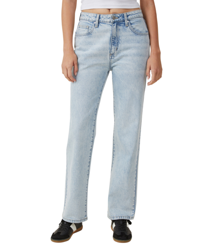 Shop Cotton On Women's Slim Straight Jeans In Palm Blue