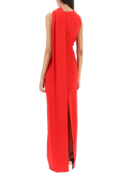 Shop Roland Mouret Cady Stretch Maxi Dress In Red