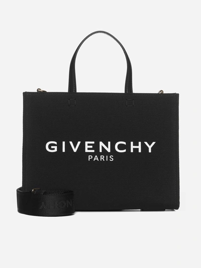 Shop Givenchy G Tote Small Canvas Bag In Nero