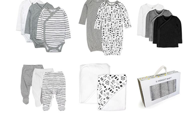 Shop Honest Baby 50-piece Organic Cotton Baby Essentials Gift Box In Pattern Play/ Heather Gray