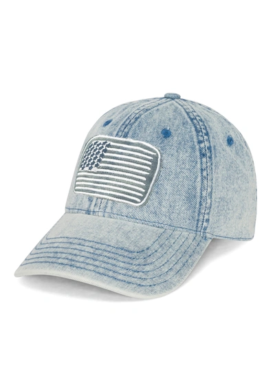 Lauren Moshi Reina Denim Flag Patch In Washed Denim