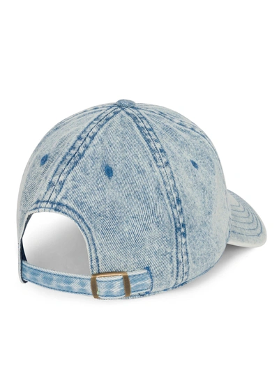 Lauren Moshi Reina Rainbow Mouth Patch In Washed Denim