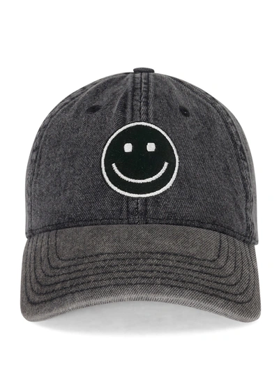 Lauren Moshi Reina Silver Smiley Patch In Washed Black
