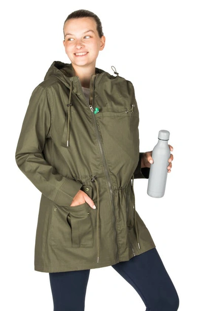 Shop Modern Eternity Convertible Military 3-in-1 Maternity/nursing Jacket In Khaki Green